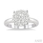 3/4 Ctw Lovebright Round Cut Diamond Bridal Ring in 14K White Gold