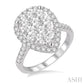 1 1/2 Ctw Pear Shape Diamond Lovebright Ring in 14K White Gold