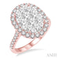 2 Ctw Oval Shape Diamond Lovebright Ring in 14K Rose and White Gold