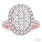 2 Ctw Oval Shape Diamond Lovebright Ring in 14K Rose and White Gold