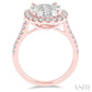 2 Ctw Oval Shape Diamond Lovebright Ring in 14K Rose and White Gold