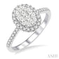 3/4 Ctw Oval Shape Diamond Lovebright Ring in 14K White Gold