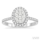 3/4 Ctw Oval Shape Diamond Lovebright Ring in 14K White Gold