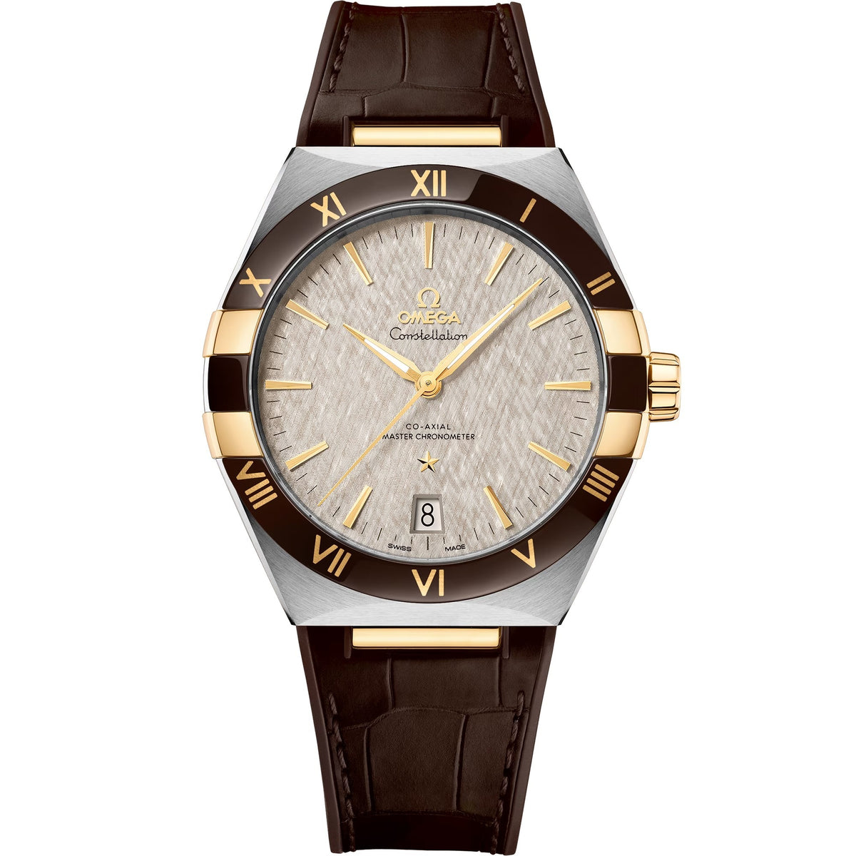 Omega Constellation 41 mm — Steel ‑ Yellow Gold on Leather Strap