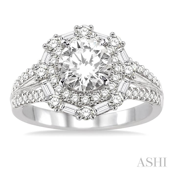 3/4 Ctw Diamond Semi-Mount Engagement Ring in 14K White Gold