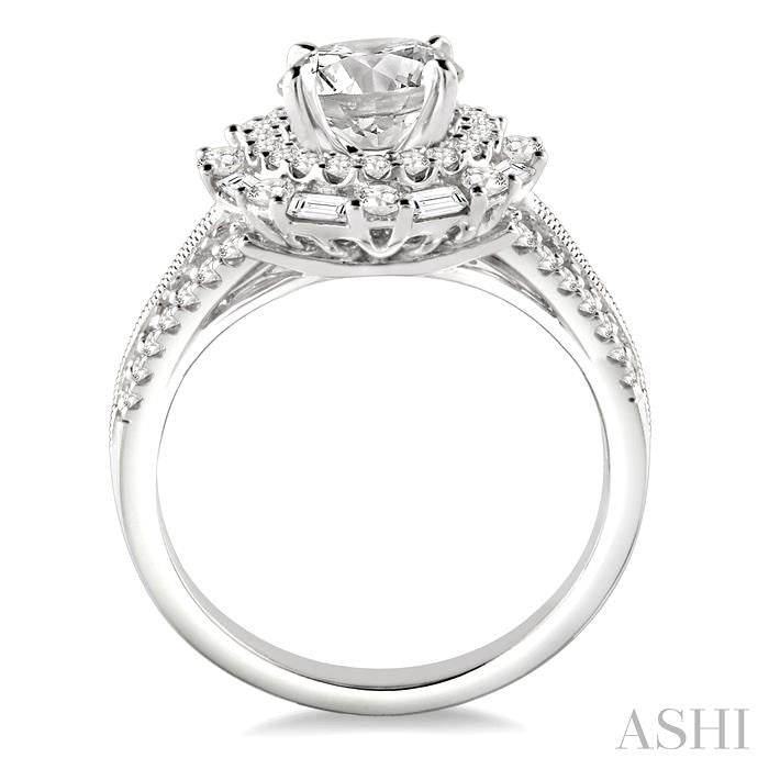 3/4 Ctw Diamond Semi-Mount Engagement Ring in 14K White Gold