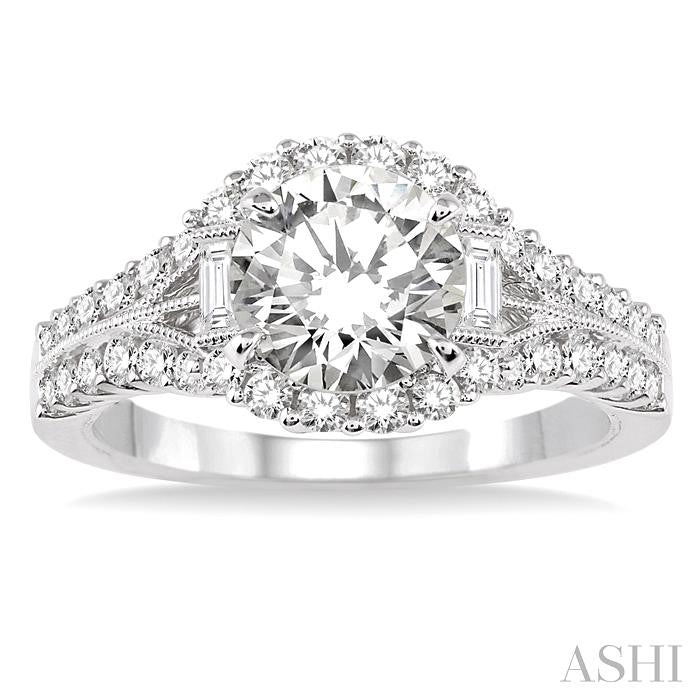 1/2 Ctw Diamond Semi-Mount Engagement Ring in 14K White Gold