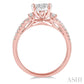 3/4 Ctw Crossed Split Shank Lovebright Diamond Cluster Ring in 14K Rose and White Gold