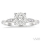 1/2 Ctw Round Shape Lovebright Marquise Carved Round Cut Diamond Engagement Ring in 14K White Gold