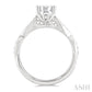 1/2 Ctw Round Shape Lovebright Marquise Carved Round Cut Diamond Engagement Ring in 14K White Gold