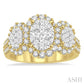 1 1/3 Ctw Diamond Past Present and Future Lovebright Ring in 14K Yellow and White Gold