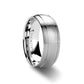 MAGNUS Domed Brush Finished Tungsten Carbide Ring with Dual Grooves - 6mm & 8mm