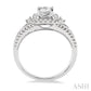 3/4 Ctw Diamond Engagement Ring with 1/4 Ct Princess Cut Center Stone in 14K White Gold