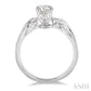 3/8 Ctw Diamond Engagement Ring with 1/3 Ct Round Cut Center Stone in 14K White Gold