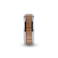 RUBRA Red Oak Wood Inlaid Titanium Ring with Bevels - 8mm