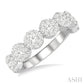 1 Ctw Jointed Circular Mount Lovebright Diamond Cluster Band in 14K White Gold