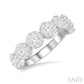 3/4 Ctw Jointed Circular Mount Lovebright Diamond Cluster Band in 14K White Gold
