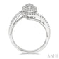 5/8 Ctw Marquise Shape Bypass Shank Lovebright Round Cut Diamond Engagement Ring in 14K White Gold
