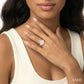 1/2 Ctw Bold Shank Oval Shaped Lovebright Round Cut Diamond Ring in 14K Yellow and White Gold