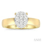 1/2 Ctw Bold Shank Oval Shaped Lovebright Round Cut Diamond Ring in 14K Yellow and White Gold