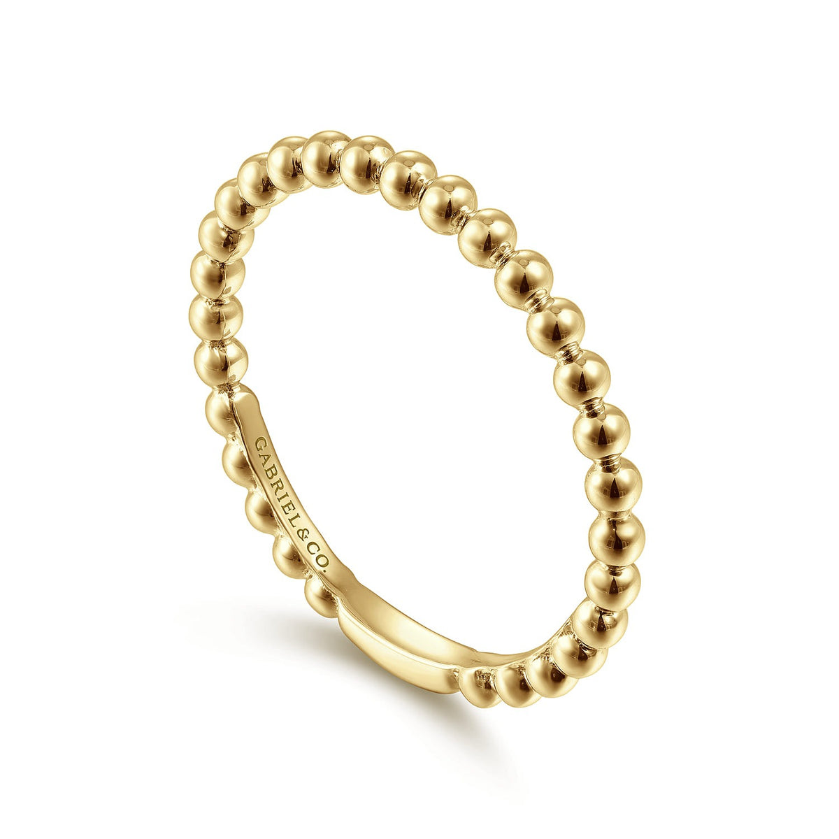 Gabriel & Co. 14K Yellow Gold Bujukan Beaded Stackable Ring sz6.5