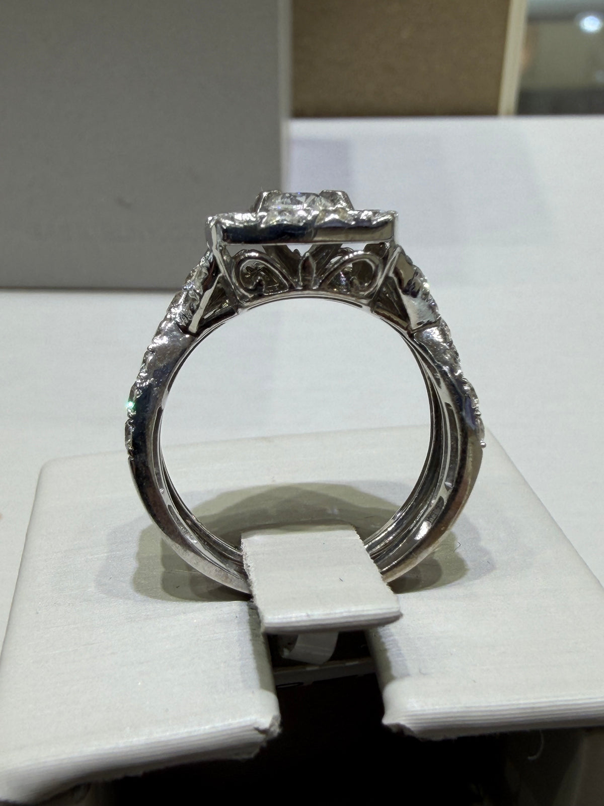 14K White Gold 2.00 CTW Natural Diamond Halo Twist Bridal Wedding Set