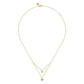 Gabriel & Co. 14K Yellow Gold Diamond Double Heart Pendant Necklace .06CTW