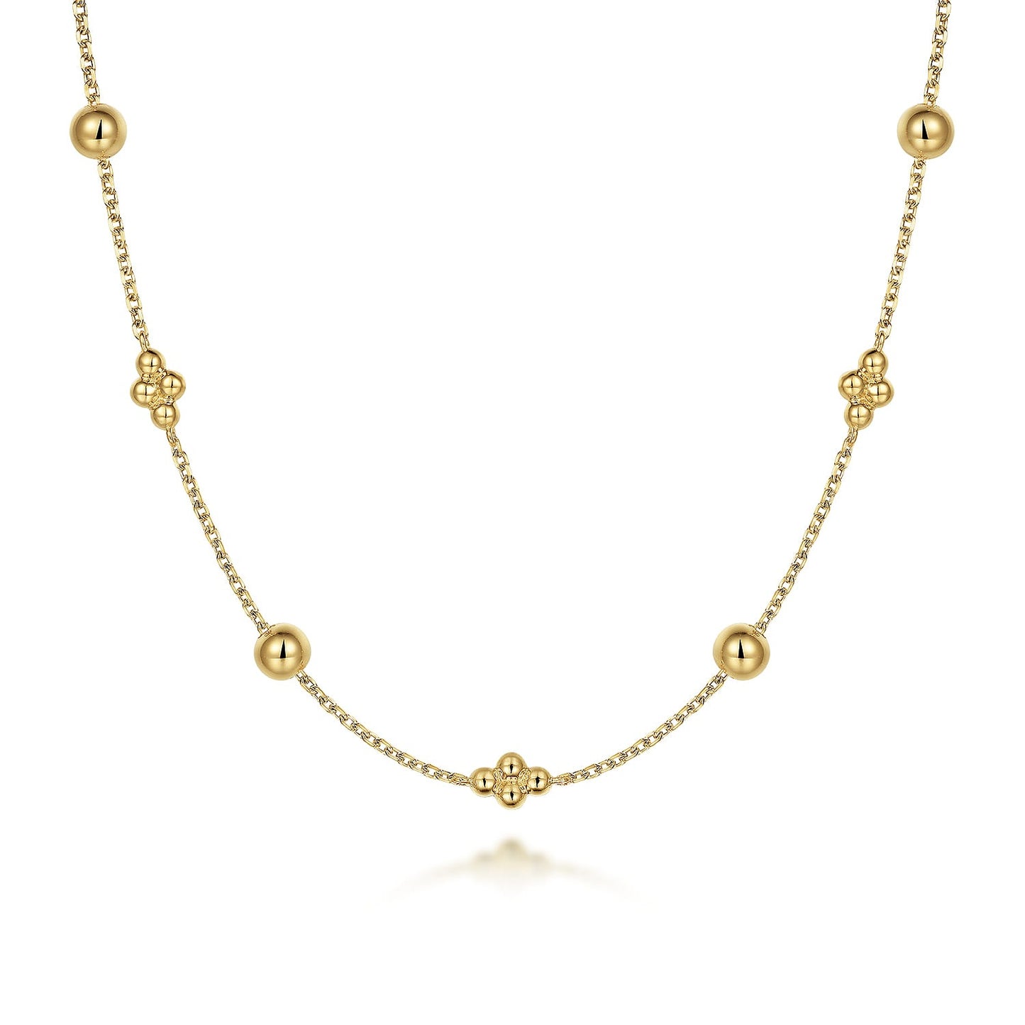 Gabriel & Co. 14K Yellow Gold Bujukan Bead Station Necklace