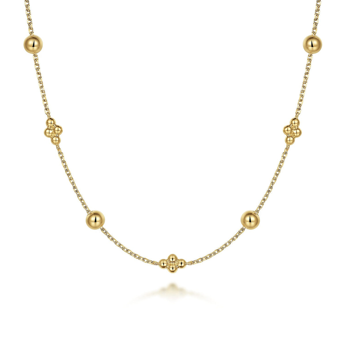 Gabriel & Co. 14K Yellow Gold Bujukan Bead Station Necklace