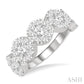 2 Ctw 5-Stone Lovebright Round Cut Diamond Band in 14K White Gold