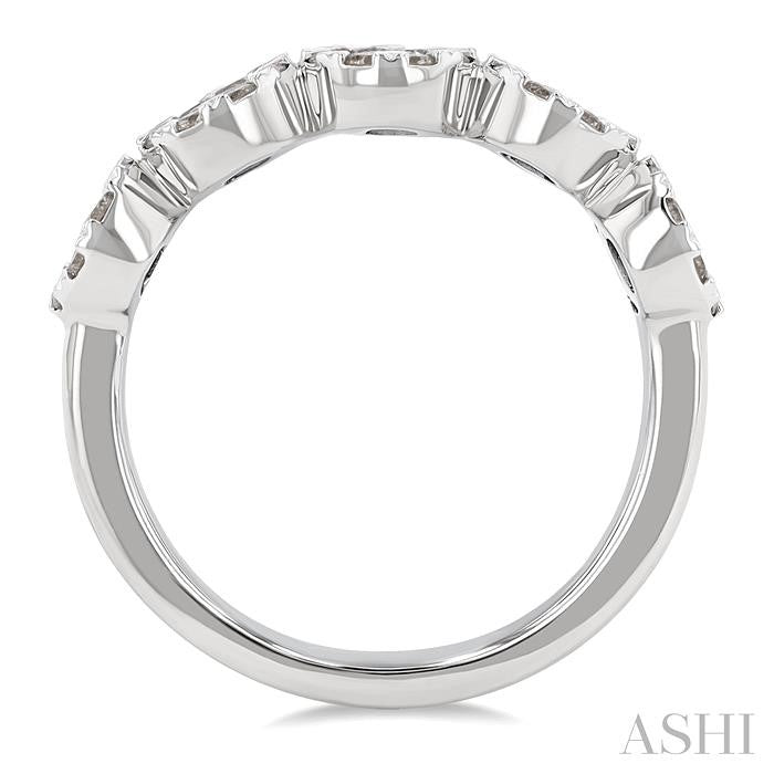 1 Ctw 5-Stone Lovebright Round Cut Diamond Band in 14K White Gold