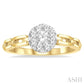 3/8 Ctw Lovebright Round Cut Diamond Paperclip Link Engagement Ring in 14K Yellow and White Gold