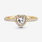 Sparkling Elevated Heart Ring