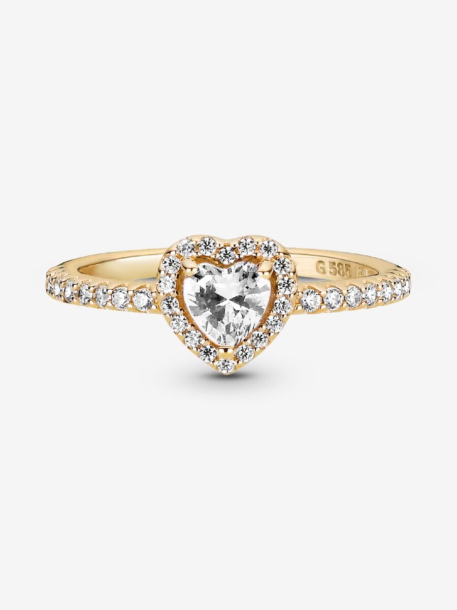 Sparkling Elevated Heart Ring