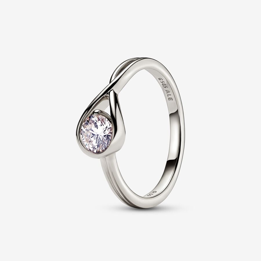 Pandora Infinite 14k White Gold Lab-grown Diamond Ring