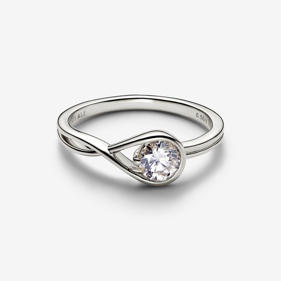 Pandora Infinite 14k White Gold Lab-grown Diamond Ring