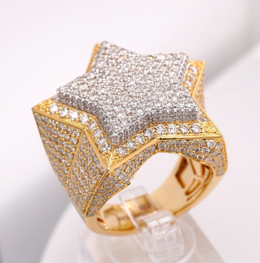 10k yellow gold 7 carat Star Ring