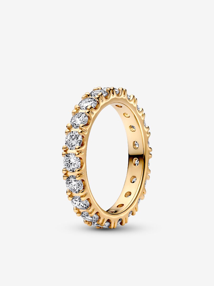 Sparkling Eternity and Wave Ring Set