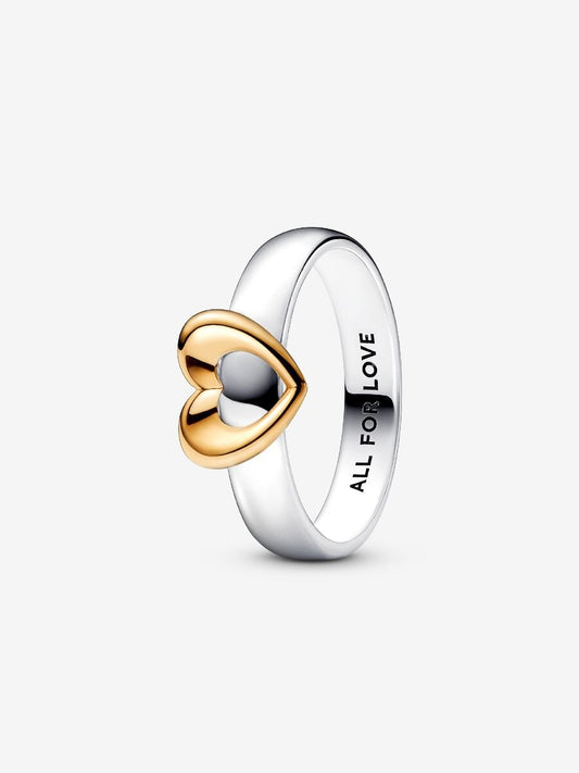 Radiant Two-tone Sliding Heart Ring