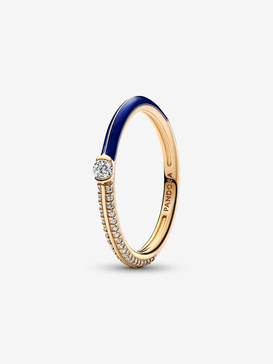 Pandora ME Pavé & Blue Dual Ring