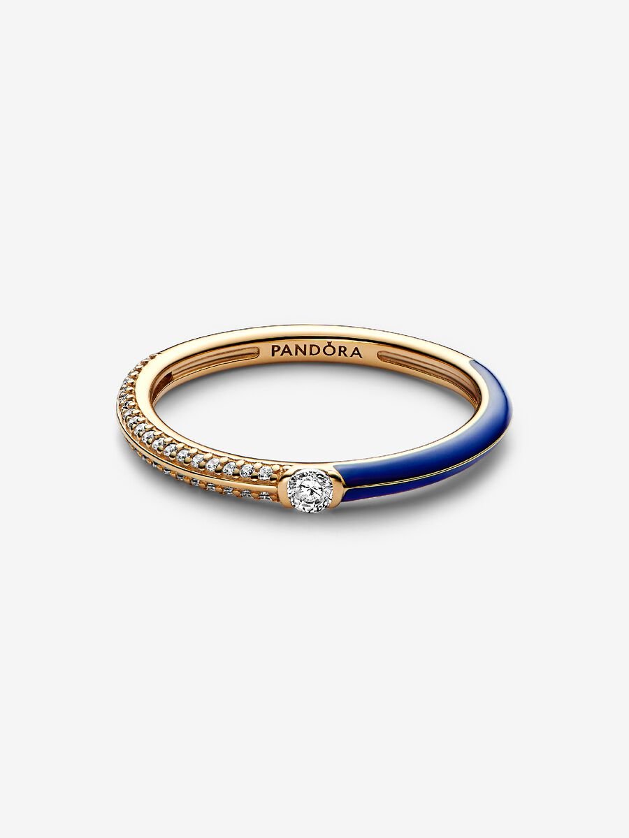 Pandora ME Pavé & Blue Dual Ring