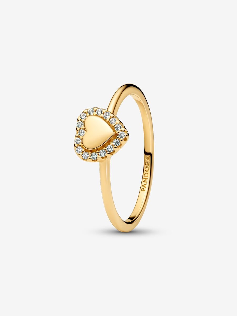 Engravable Heart Halo Ring