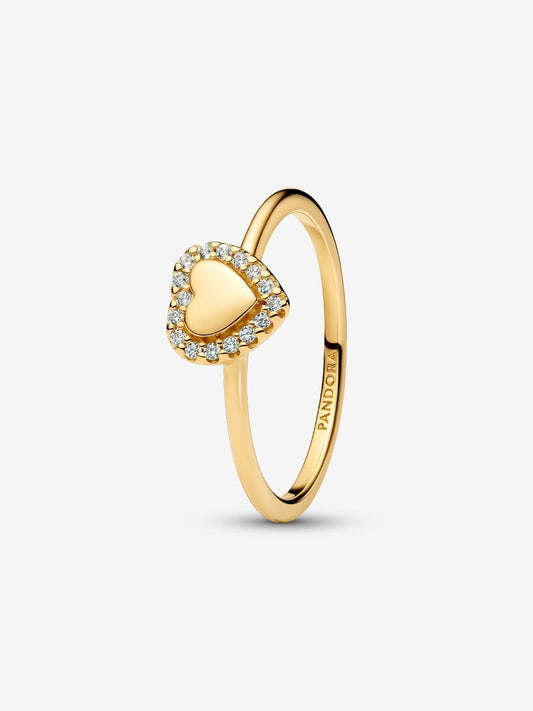 Engravable Heart Halo Ring