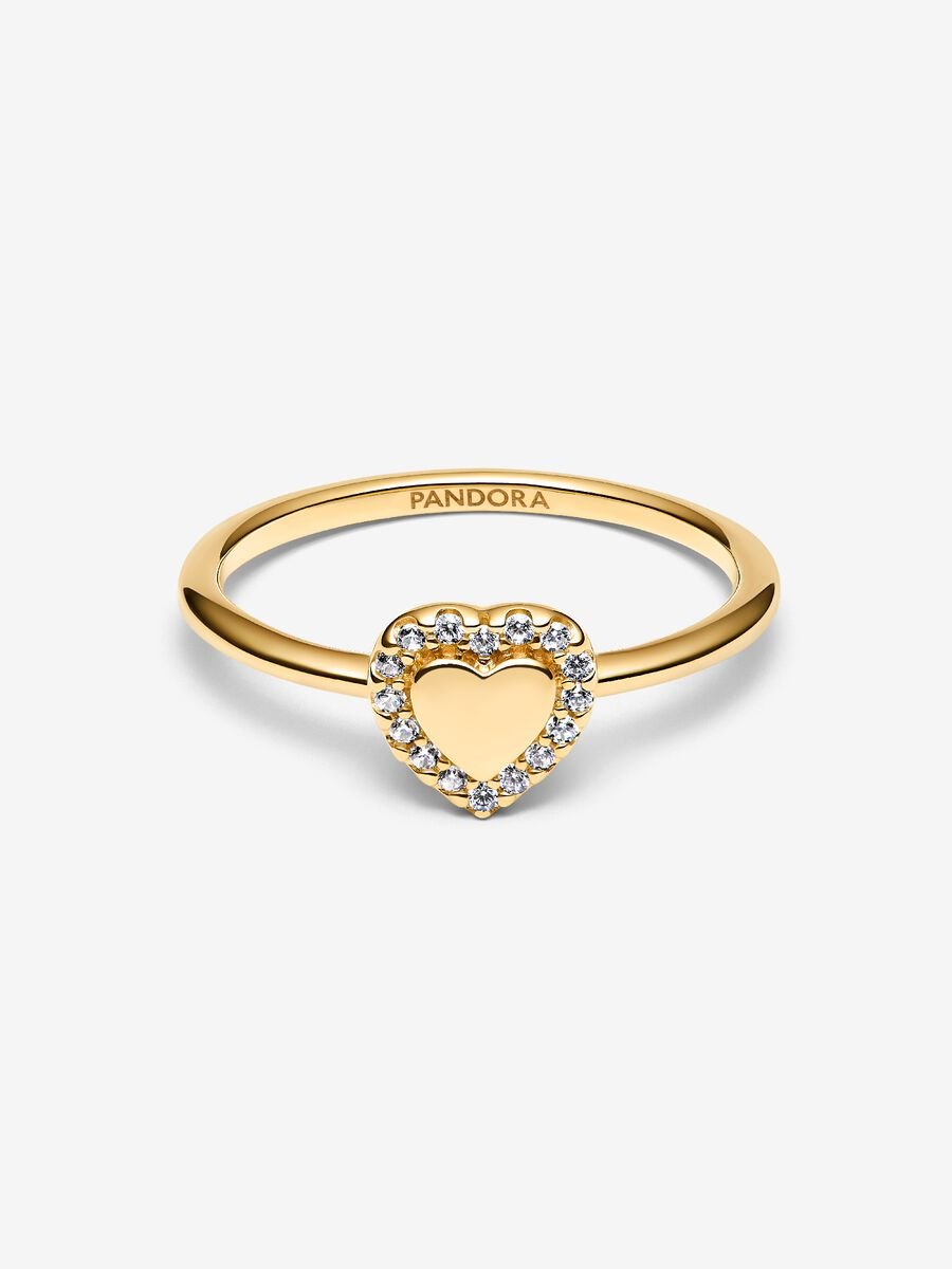 Engravable Heart Halo Ring