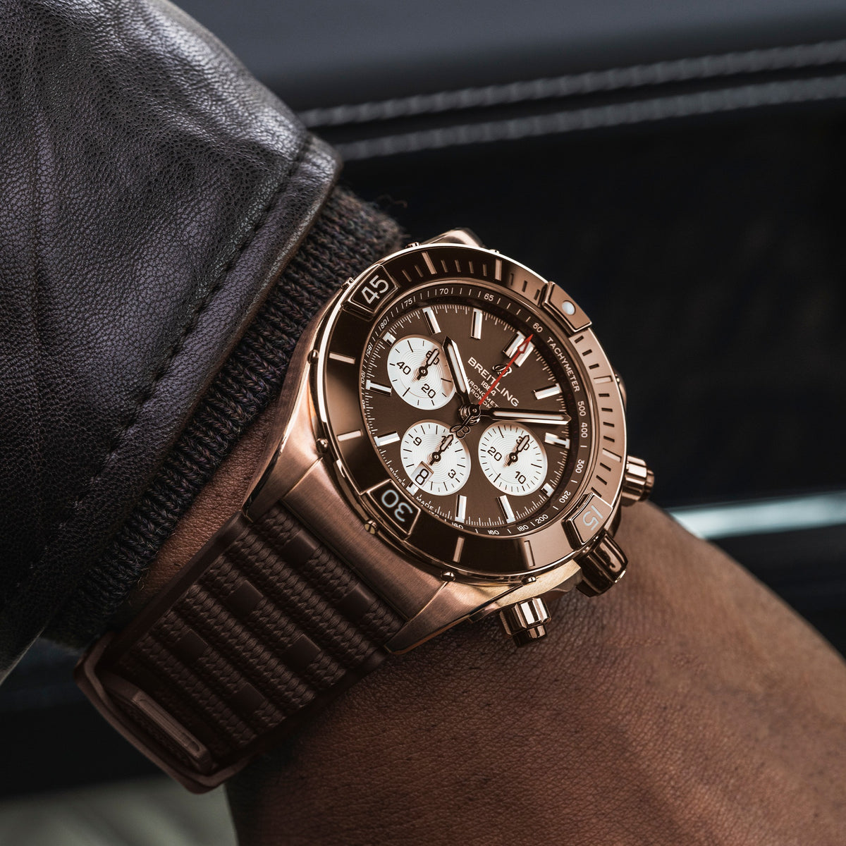 Breitling Super Chronomat B01 44 — Brown Dial