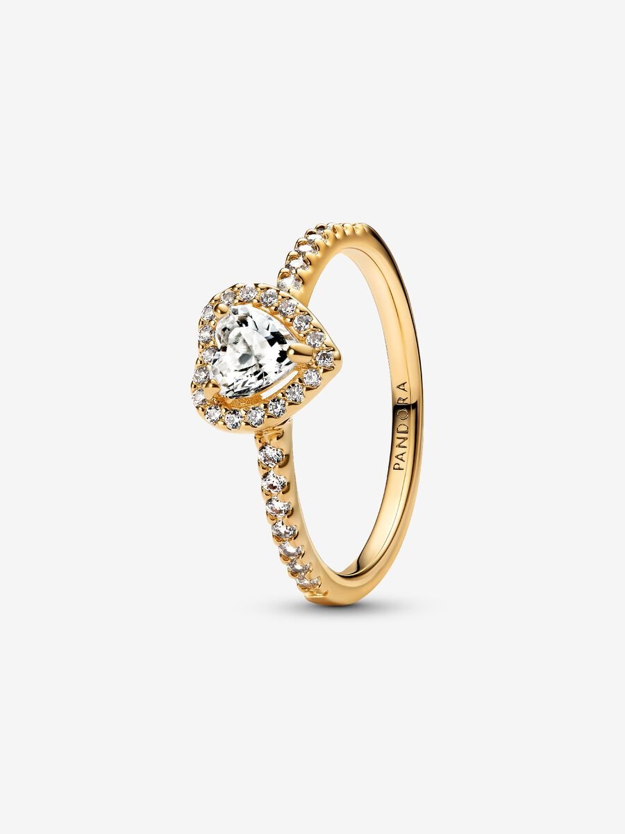 Sparkling Elevated Heart Ring