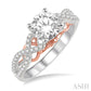 1/3 Ctw Diamond Semi-Mount Engagement Ring in 14K White and Rose Gold