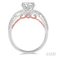 1/3 Ctw Diamond Semi-Mount Engagement Ring in 14K White and Rose Gold
