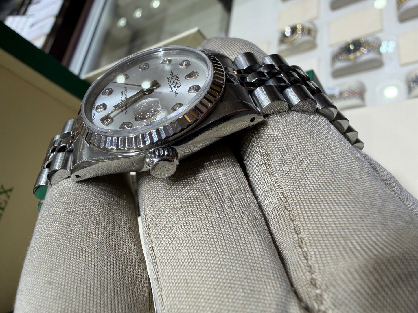 Rolex Datejust 31mm 68274 Silver Diamond Dial – Pre-Owned | Monica Jewelers
