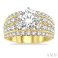 2 1/10 Ctw Diamond Semi-Mount Engagement Ring in 14K Yellow and White Gold